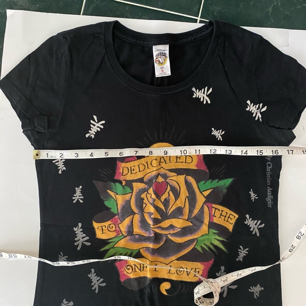 ED HARDY VINTAGE BLACK T SHIRT SIZE SMALL - Picture 4 of 8